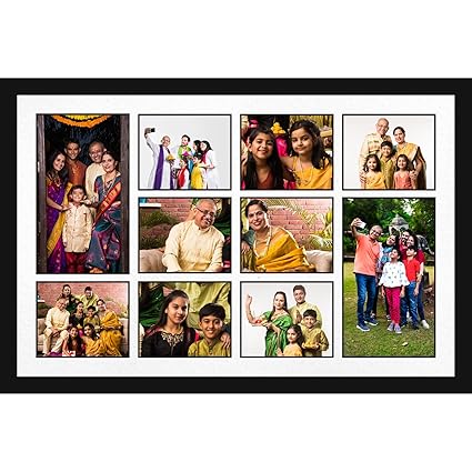 A4 Family Photo Collage Frame | Black Wall Decor