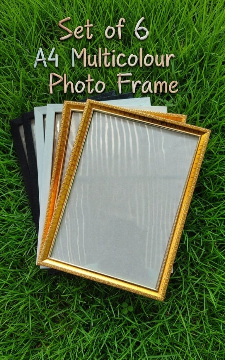 A4 Multicolour Photo Frame Set of 6 | Wall & Table Display Frames