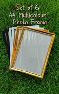 A4 Multicolour Photo Frame Set of 6 | Wall & Table Display Frames