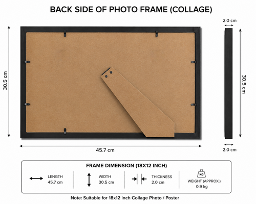 A4 Family Photo Collage Frame | Black Wall Decor