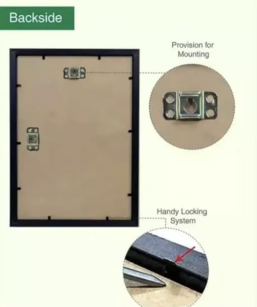 Set of 6 A4 Black Photo Frames for Wall Display | Certificate, Document & Photo Frame Collection