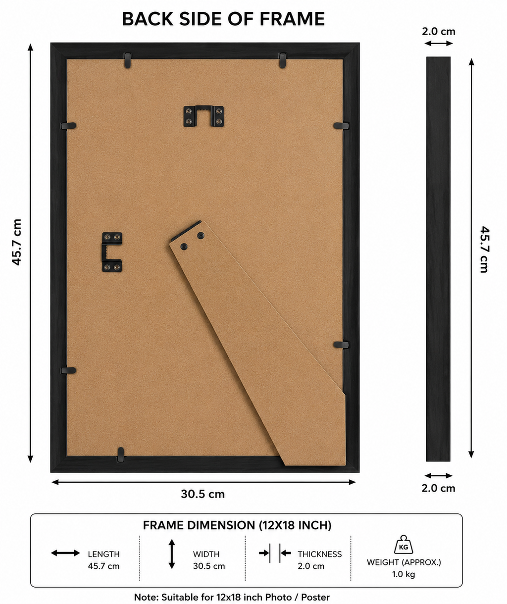 Premium Family Photo Frame | Large Multi Photo Frame | Black Wall Decor Frame