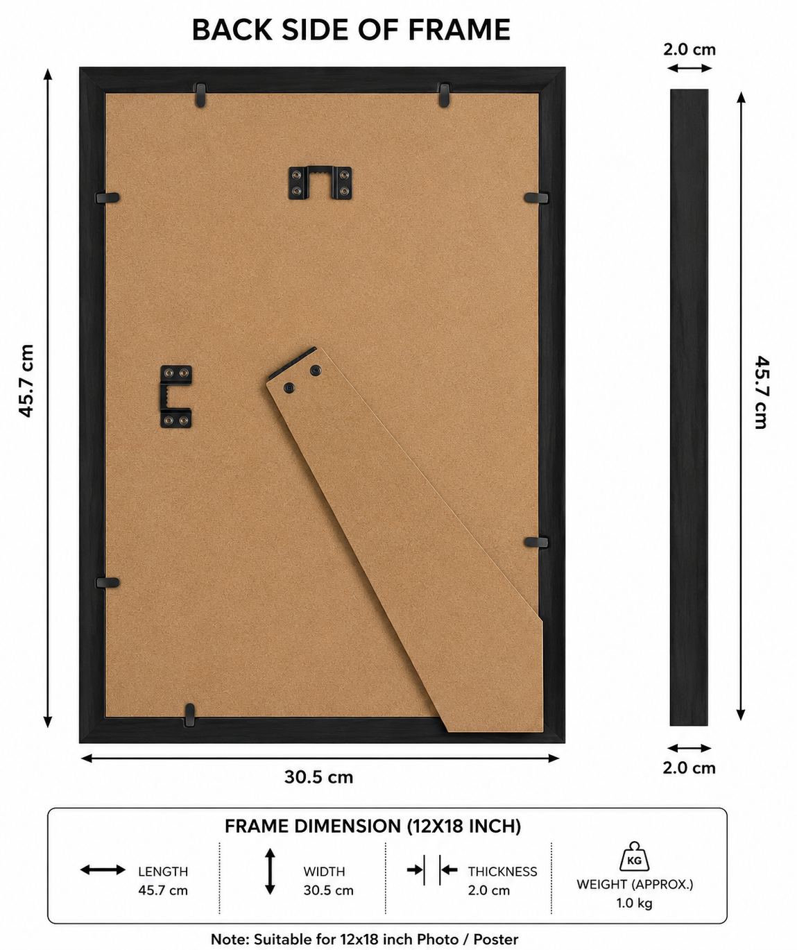 Premium Family Photo Frame | Large Multi Photo Frame | Black Wall Decor Frame